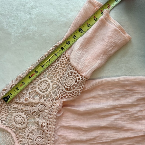 Forgotten Grace Blouse Womens Pink Top with Lace Detail Size XL - Picture 9 of 10